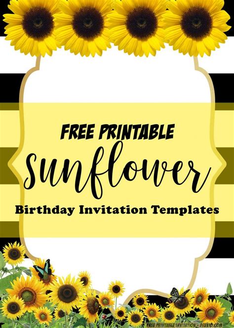 For exercises, you can reveal the answers first (submit worksheet) and print the page to have the exercise and. FREE Printable Sunflower Birthday Invitation Templates ...