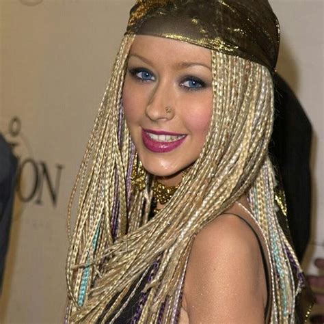 Xtina 2000s Hair Styles Christina Aguilera Black Hair Celebrity