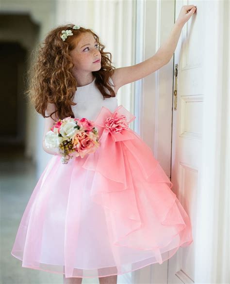 Custom Made Lovely Pink Flower Girl Dresses 2016 Hot Sale Cheap Organza