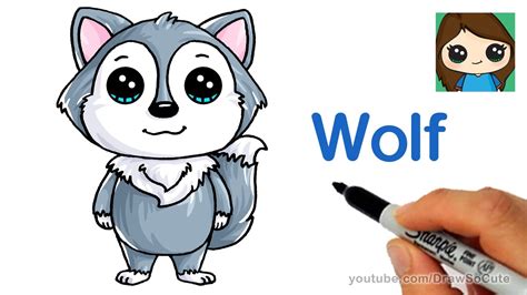 How To Draw A Cartoon Wolf Easy Youtube