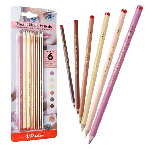 Buy Pasler® Pastel Chalk Pencil Set 6 Skin Tone Colors Soft Core