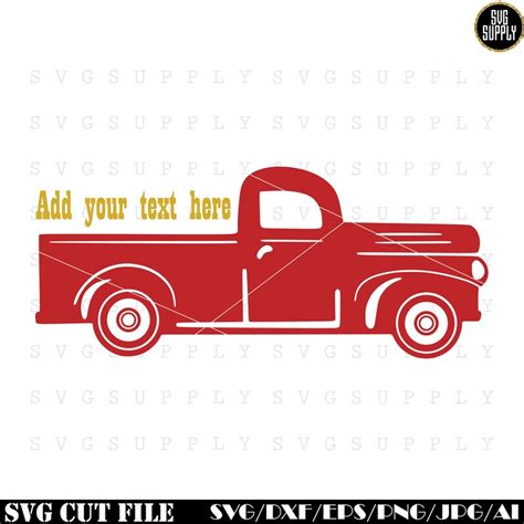 Red Truck Svg Truck Monogram Svg Cut File Vinyl Decal For Etsy