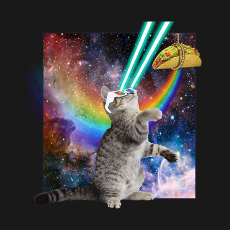 Laser Cat Chasing A Rainbow Taco 3d Glasses Space T Laser