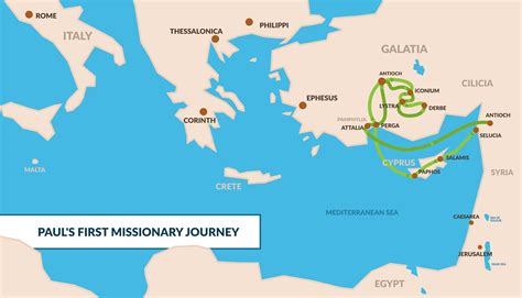 Map Pauls First Missionary Journey World Map