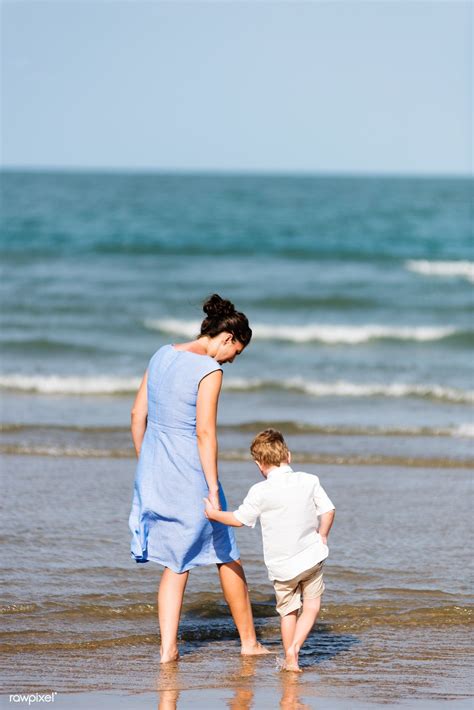 Mother And Son Chilling At The Beach Premium Image By Rawpixel Com