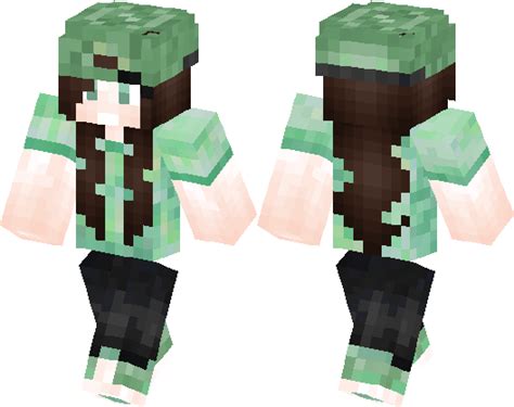 Cool Green And Black Tomboy Girl Minecraft Skin Minecraft Hub