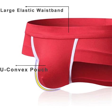 4 Pcs Modal Breathable Underwear U Convex Pouch Briefs Omffiby