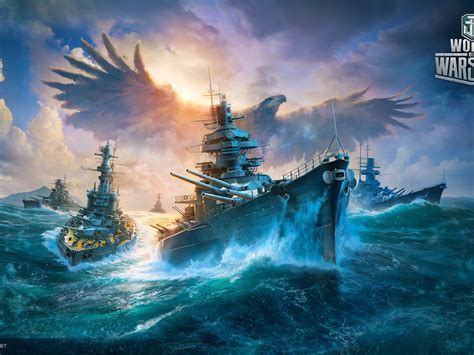Wallpaper World of Warships, battleship, eagle 2560x1600 HD Picture, Image