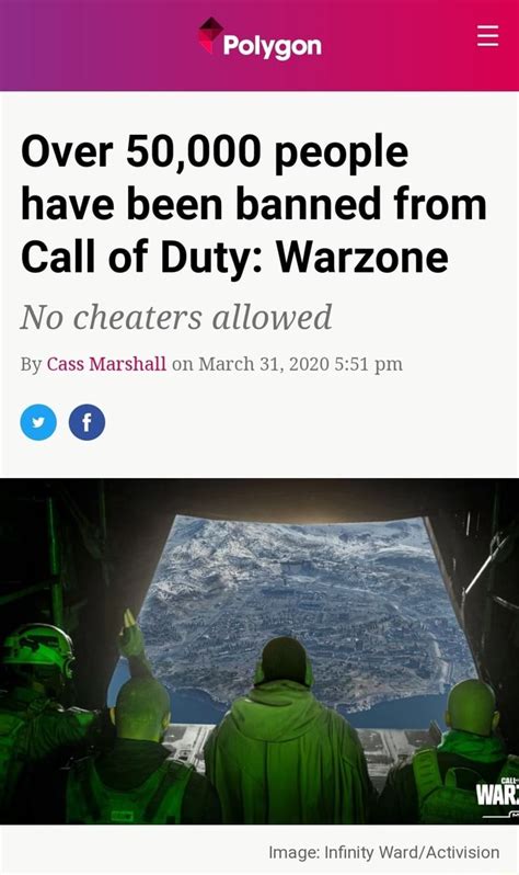 Polygon Over 50000 People Have Been Banned From Call Of Duty Warzone