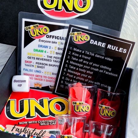 A regular deck of uno. DRUNK UNO GAME SET WITH DICE, DRUNK AND DARE RULES | Shopee Philippines