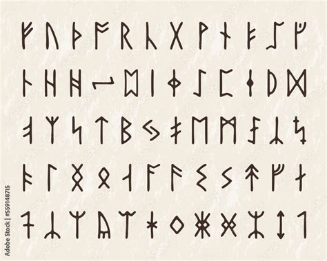 Naklejka Viking Rune Symbols Norse Alphabet Celtic Runic Futhark