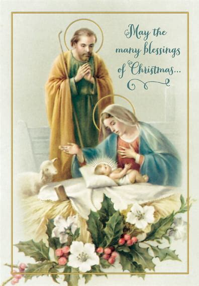 Designer Greetings Joseph Mary And Jesus Religious Christmas Card