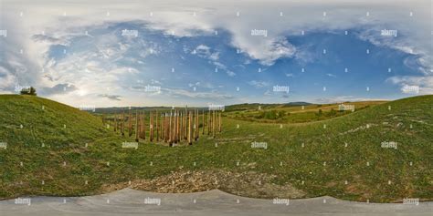 360° View Of Wooden Posts On A Hillside Near Mikháza Călugăreni