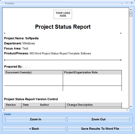 Download Ms Word Project Status Report Template Software