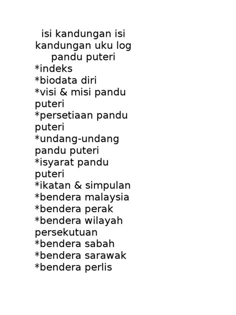 Menyediakan latihan kepanduan yang berkualiti. BUKU LOG PANDU PUTERI PDF