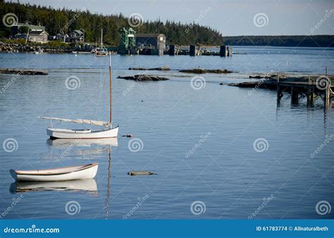 Scenic Fishing Village In Maine Near Acadia National Park Stock Photo