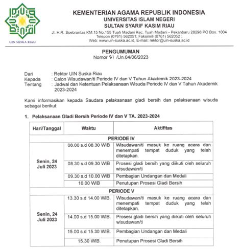 Perubahan Jadwal Dan Ketentuan Pelaksanaan Wisuda Periode Iv And V Ta