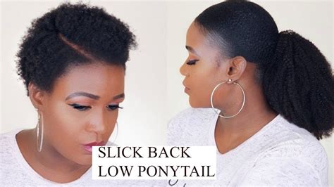 How To Slick Back Ponytail On Natural Hair Youtube