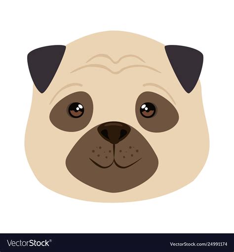 Cute Dog Breed Head Character Royalty Free Vector Image