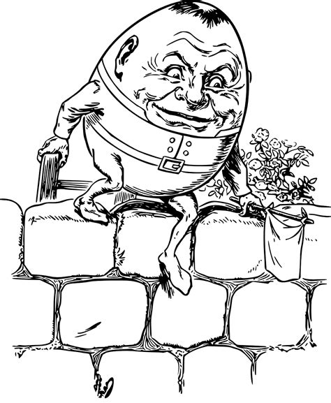 humpty dumpty coloring wonderland coloring book go down the rabbit clipart full size