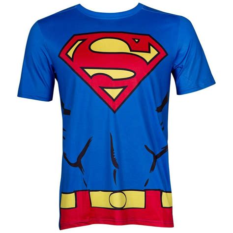 Superman Performance Athletic Costume Adult T Shirt With Muscles And Belt Desig T Shirts
