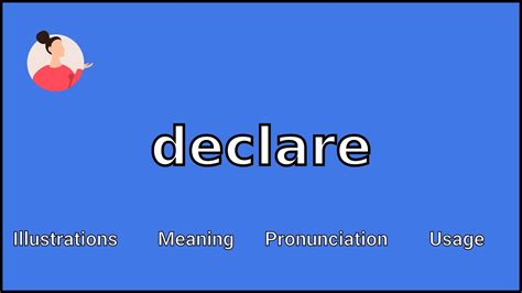 Declare Meaning And Pronunciation Youtube
