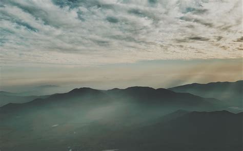 Download Wallpaper 2560x1600 Mountains Fog Aerial View Horizon Sky