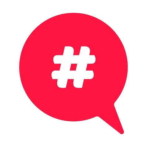 Chatting Icon Sign With Hashtag Flat Style Design Vector Illustration