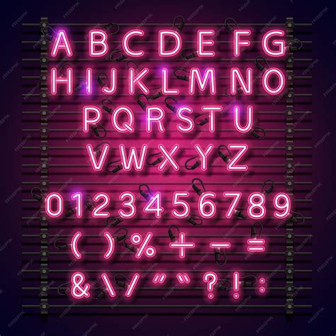 Premium Vector Vector Illustration Simple Red Neon Font And Alphabet
