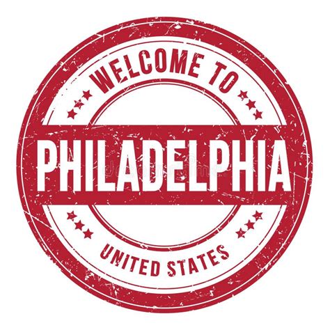 Welcome To Philadelphia Pennsylvania Words Written On Blue Rectangle
