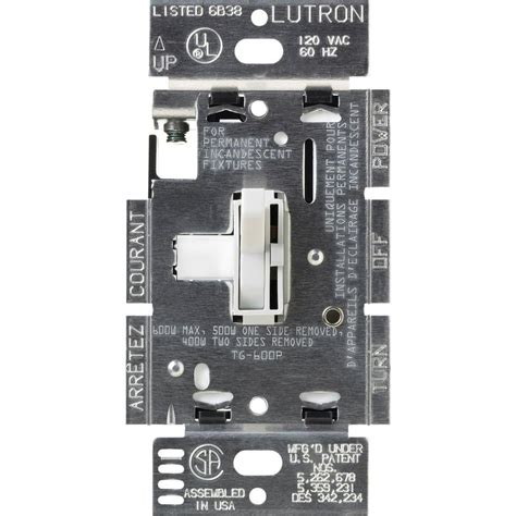 10 best triple dimmer switches of june 2021. Lutron Toggler 600-Watt Single-Pole Dimmer - White-TG ...