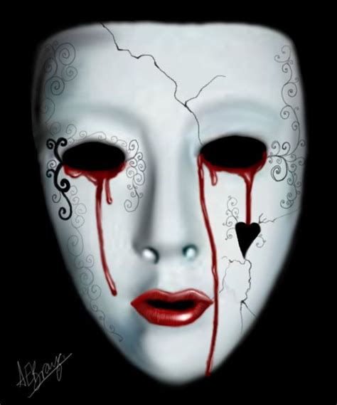 Crying Behind The Mask By Anna Elizabeth On Deviantart Mask Drawing
