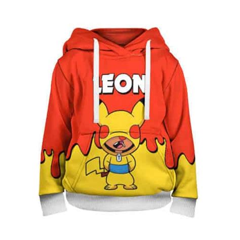 Picachu Leon Brawl Stars Hoodies For Child And Adults Brawl Stars