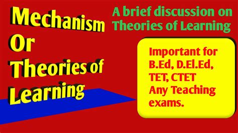 Important For Ctetbeddeled।।theories Of Learning।। Mechanism Of