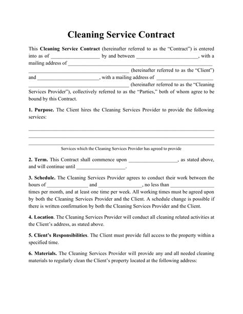 562 sample contract templates you can view, download and print for free. Cleaning Service Contract Template Download Printable PDF ...