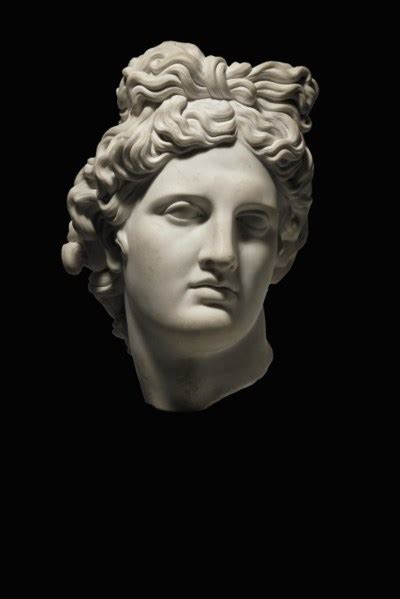 A Carved Marble Head Of The Apollo Belvedere After The Antique