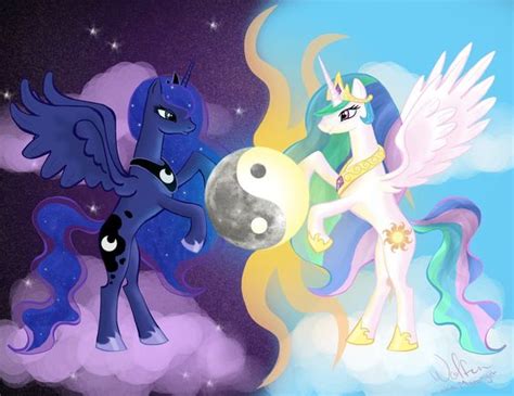 Mlp Luna X Celestia Mlp Luna And Celestia By Wolfenm Fantasy