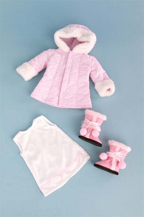 Cotton Candy Clothes For 18 Inch American Girl Doll Parka Coat Dress Boots Dreamworld
