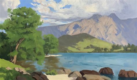 How To Paint Water Trees And Mountains — Samuel Earp Artist Landscape
