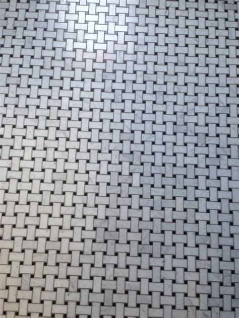 Next since i will be using a grout a grey grout should i seal the tile first? Marble basketweave tile with black grout | Basket weave ...