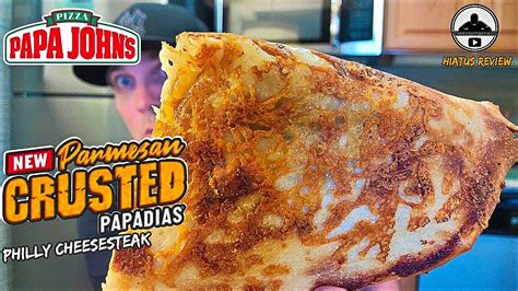 Papa John S® Parmesan Crusted Papadia Review 🧀🥙🥩 Philly Cheesesteak Theendorsement Youtube