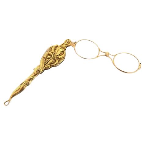 art nouveau lorgnettes iris glasses in 14k yellow gold for sale at 1stdibs
