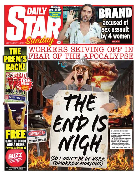 Daily Star Sunday Front Page Th Of September Tomorrow S Papers