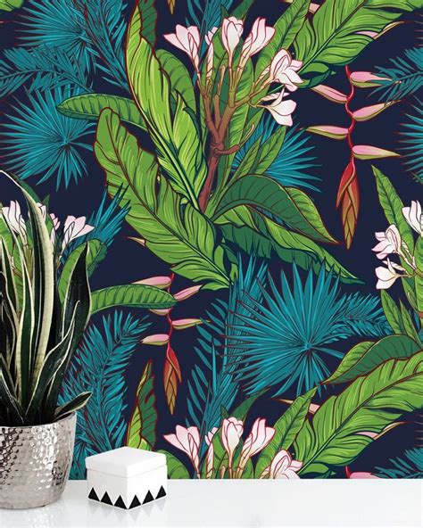 Strong Tropical Design With Vivid Colors Tropical Removable Wallpaper