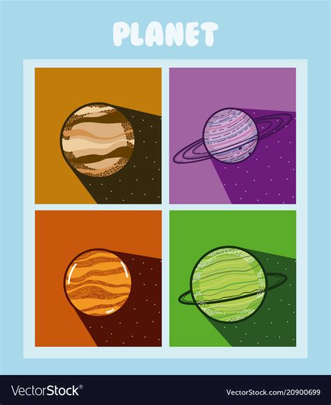 Set Of Milkyway Planets Royalty Free Vector Image
