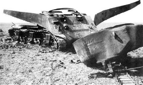 Wrecked American Sherman Tank Hit By 88mm Flak After The Battle Of
