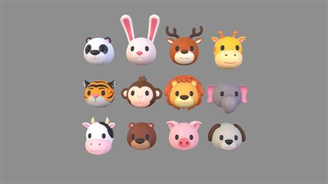 Animal Head Pack Buy Royalty Free 3d Model By Bariacg A9c6c9c