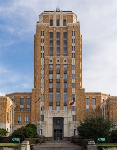 Tower At Jefferson County Courthouse In Beaumont Texas Stock Photo