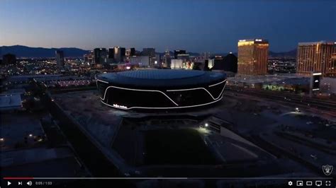 Video Allegiant Stadium Lights Up Las Vegas Skyline Las Vegas Raiders
