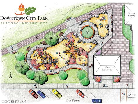 Downtown City Park Concept Parking Design Children Park City Park